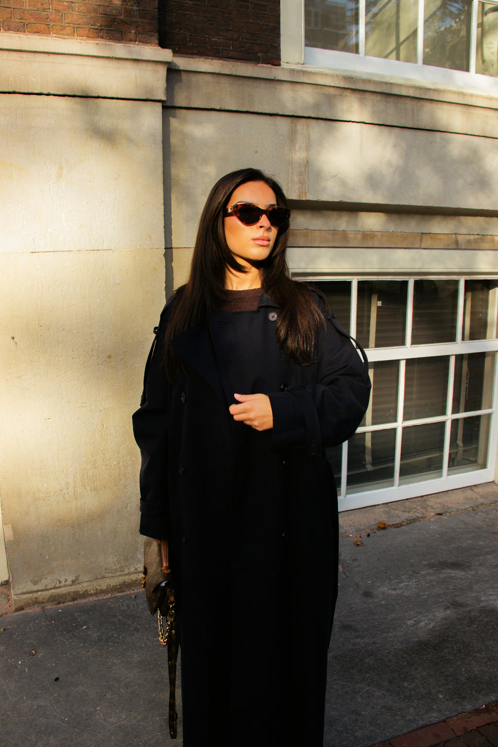 Elena Trench Coat Dark Blue